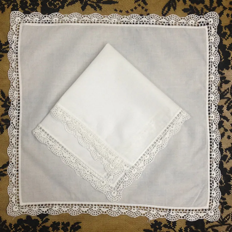 Набор из 12 модных свадебных платков белые хлопковые кружевные женские платки винтажные вышитые носовые платки для невесты подарки 12