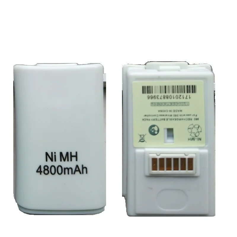 2Pcs 4800mAh Battery for Xbox 360 Rechargeable Batteries Ni-MH Wireless Controller Gamepad Replacment BLACK/WHITE Wholesale