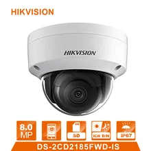 Hik DS-2CD2185FWD-IS IP Camera 8MP Network Dome Camera H 265 CCTV Dome Camera IP67 with Audio surveillance webcam