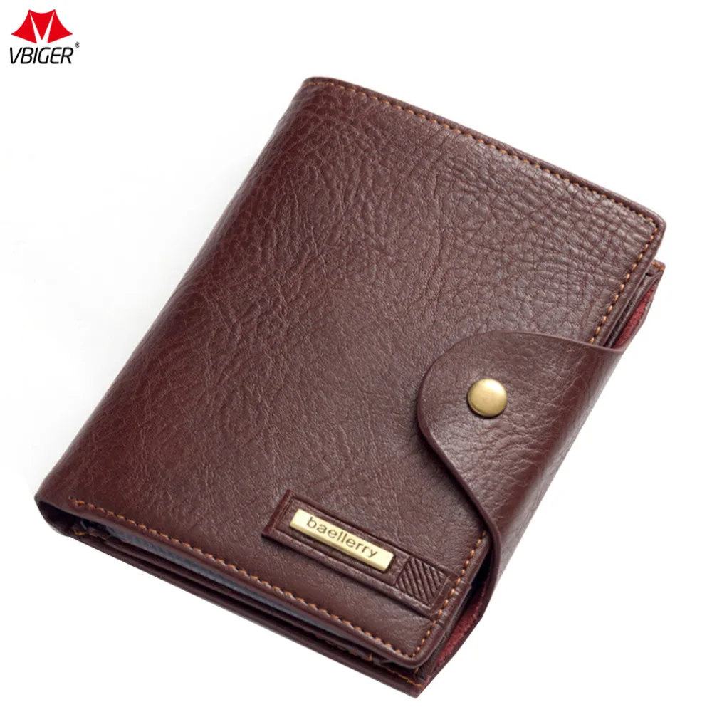 Vbiger Men Wallet Trifold High Quality PU Leather Wallet Large Capacity