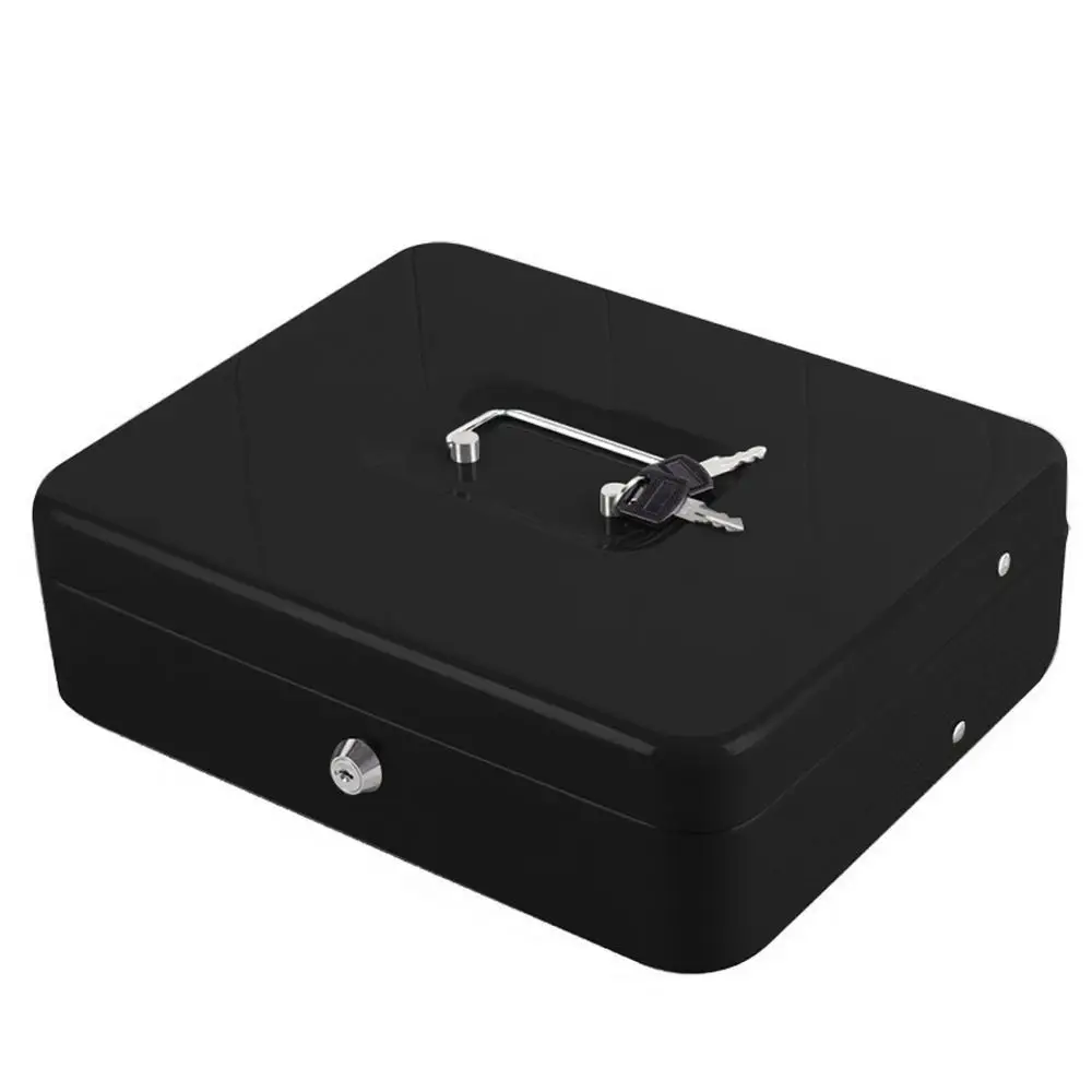 Портативный безопасный запираемый ящик для денег многоуровневый лоток ящик для денег безопасное хранение черный ящик для хранения денег