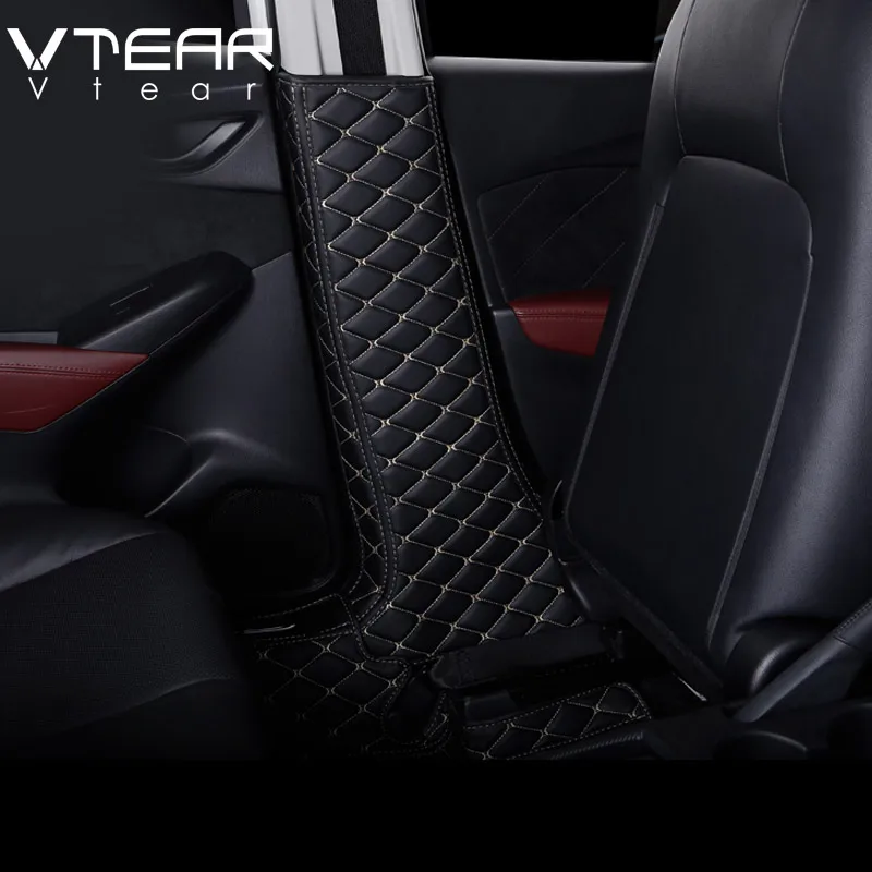 Vtear для Mazda CX3 CX-3 аксессуары для автомобиля внутренняя кожа B защита колонки нескользящий коврик автомобильный анти-грязный коврик анти-удар коврик