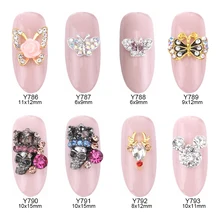 10 шт. блестки Стразы для ногтей Бабочка Цветы Стразы драгоценные камни камень олень Корона Череп украшения ювелирные изделия Y786~ 793