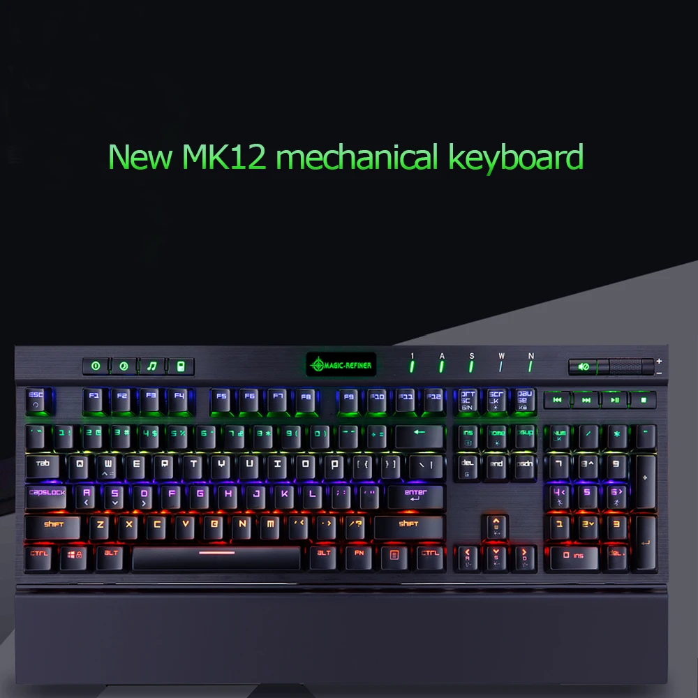 MK12 квадратная механическая клавиатура красный переключатель Электронный