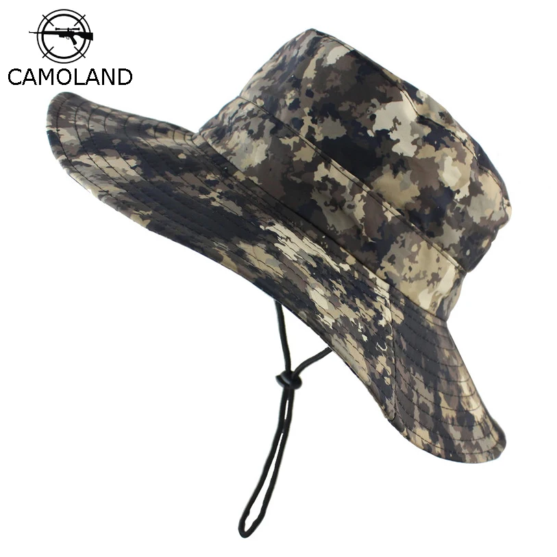 

Men Women Panama Hat Waterproof Camouflage Boonie Hats Foldable Bucket Hat Outdoor Hiking Fishing Safari UV Protection Sun Hat
