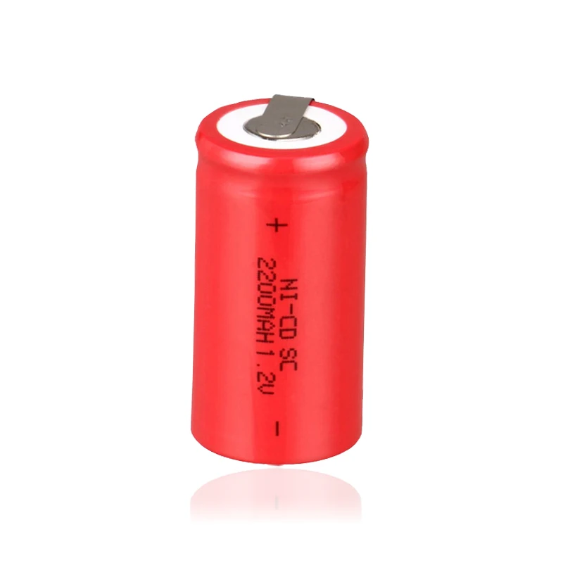 12 шт./лот JNKXIXI Sub C SC 1,2 V 2200mAh Ni-Cd Ni Cd аккумуляторы красного цвета