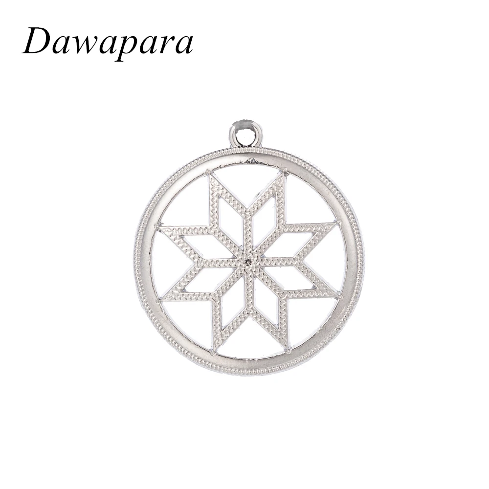 

Dawapara Alatyr Circle Hollow Pendants Lotus Flower Necklace Accessories Religious Charms for Jewelry Making for Women