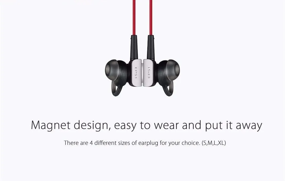 Original EP51 Wireless Sports earphone Bluetooth 4 support aptX Noise Cancelling MIC Aluminium Alloy shell TPE