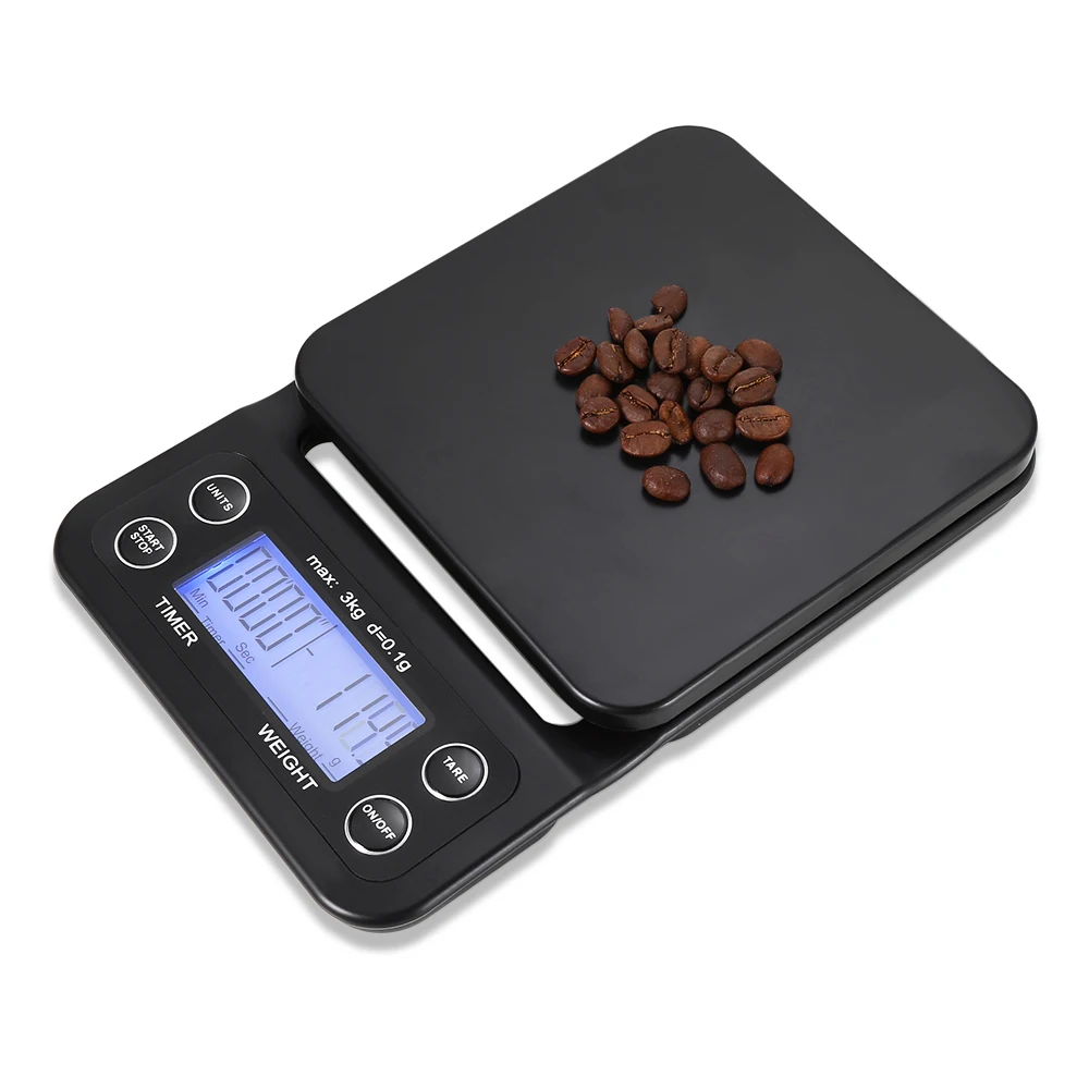 3 кг/0,1 г цифровой кухонные весы пищевой кофе весом цифровой таймер с подсветкой ЖК-дисплей для выпечки пособия по кулинарии измерительные инструменты