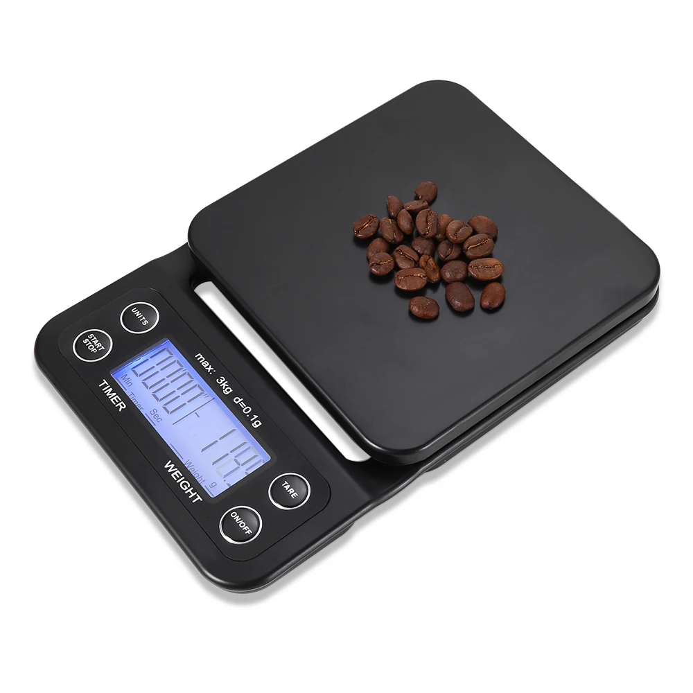 

Original 3KG/0.1G Digital Kitchen Scale Food Coffee Weighing Digital Timer With Back-Lit LCD Display For Baking Cooking Tools