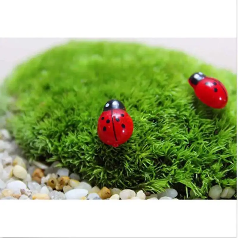 

10pcs Mini Red Wooden Ladybug Shape Sponge Self-adhesive Stickers Garden Ornaments Plant Artificial Gifts Decoration Crafts