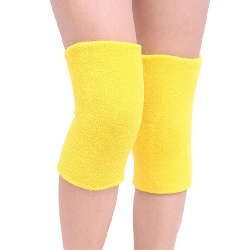 1 пара зимних подушечек для активного отдыха, спортивная теплая наколенники для полотенец с поддержкой дышащего рельефа, предотвращающего артрит наколенники, танцевальные лыжные - Цвет: Цвет: желтый