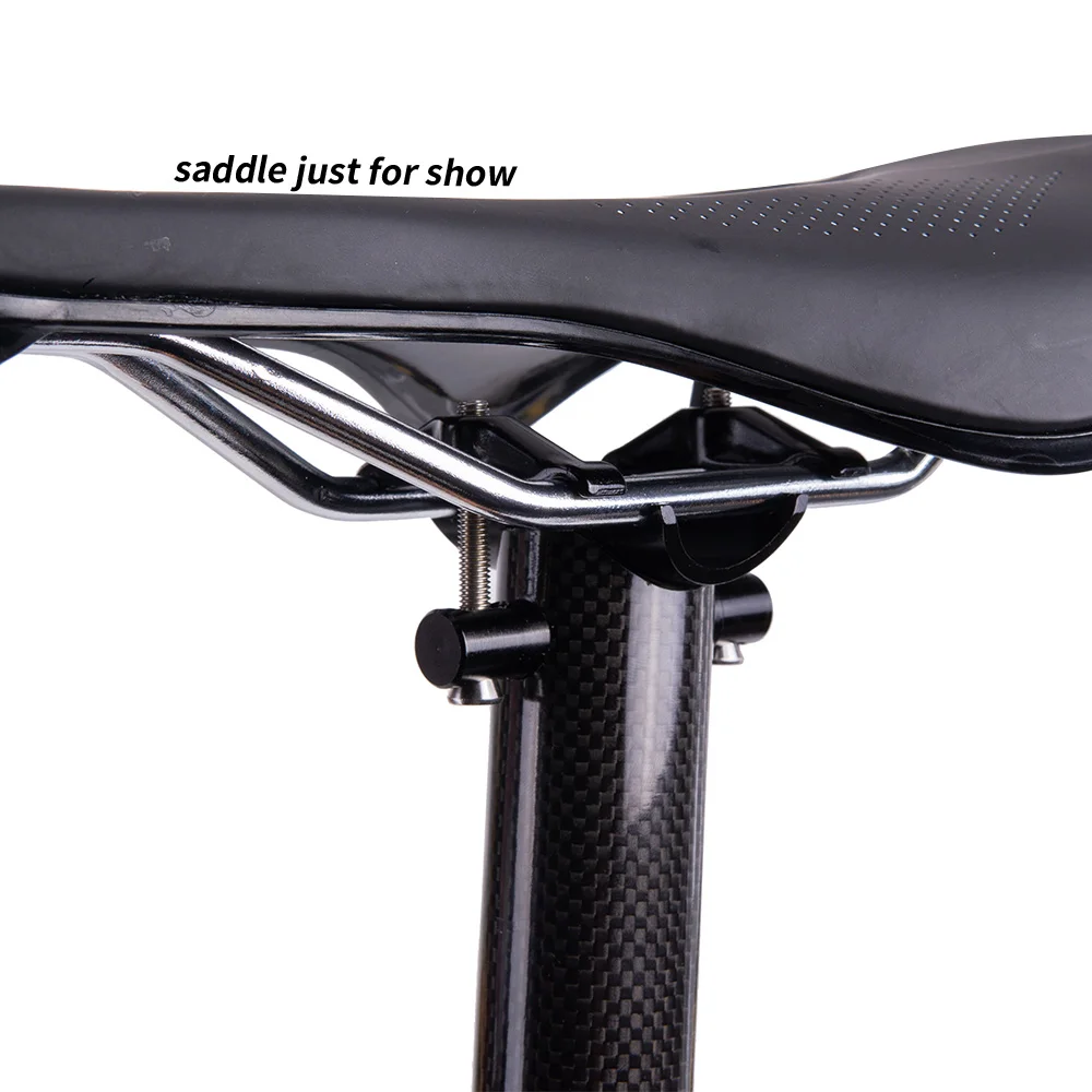 Black clamp LitePro Folding Road Bike Saddle Seat post Seatpost 33.9*600mm Red