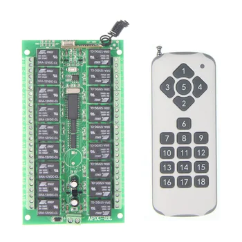 

DC 12V 24V 18 CH 18CH RF Wireless Remote Control Light Motor Switch System, Transmitter + Receiver,315/433 MHz