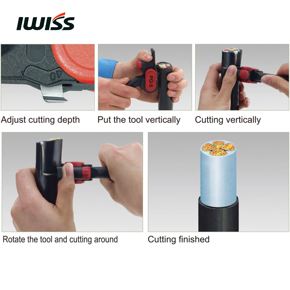 IWISS-Tools-Cable-Knife-PG-5-Operation