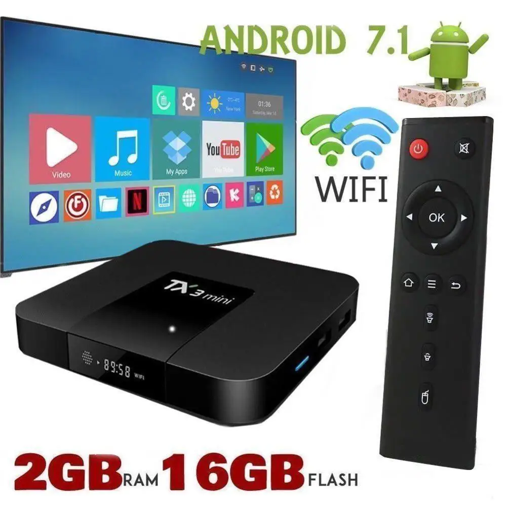

TX3 mini Android 7.1 Smart TV BOX 2GB 16GB Amlogic S905W Quad Core Set top box H.265 4K WiFi Media player TX3mini 1GB 8GB