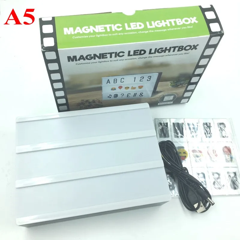 A4 светодио дный ночник коробка с DIY черные буквы настольная лампа A5 A6 акрил кинематографический световой короб AA Батарея Art Стол Lights подарки