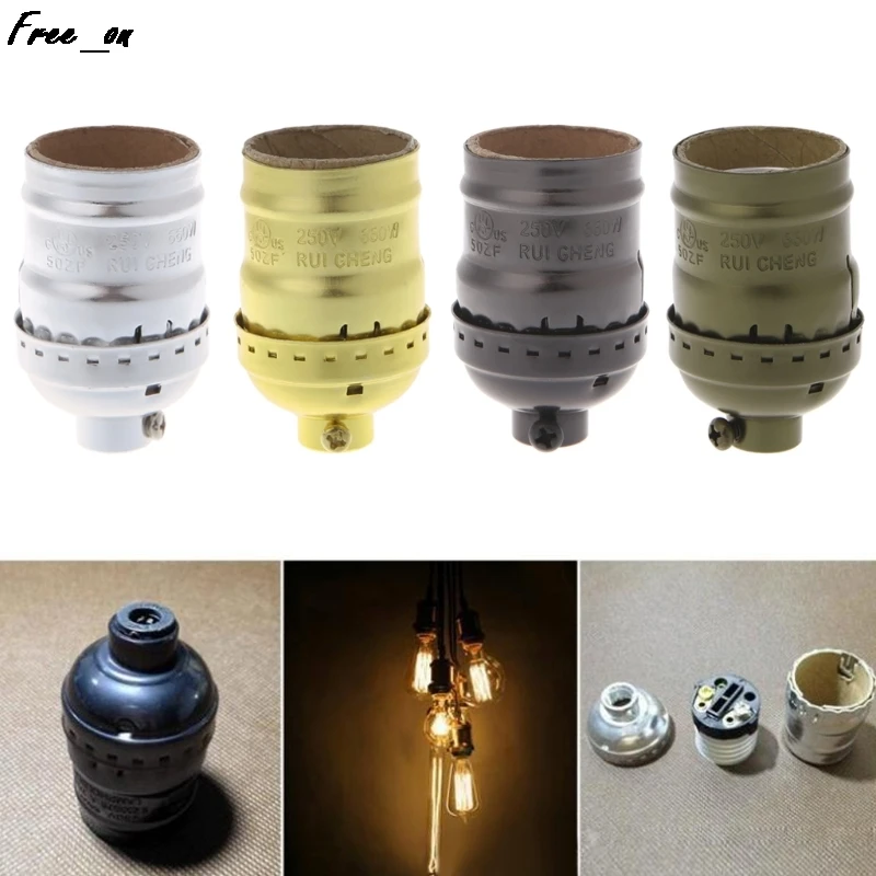 

E26/E27 Aluminum Retro Pendent Vintage Light Bulb Lamp Holder Socket Without Switch