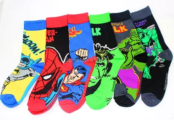 

American Popular style socks men The Avengers super hero socks batman spiderman long feet socks men Brand cool skate soks