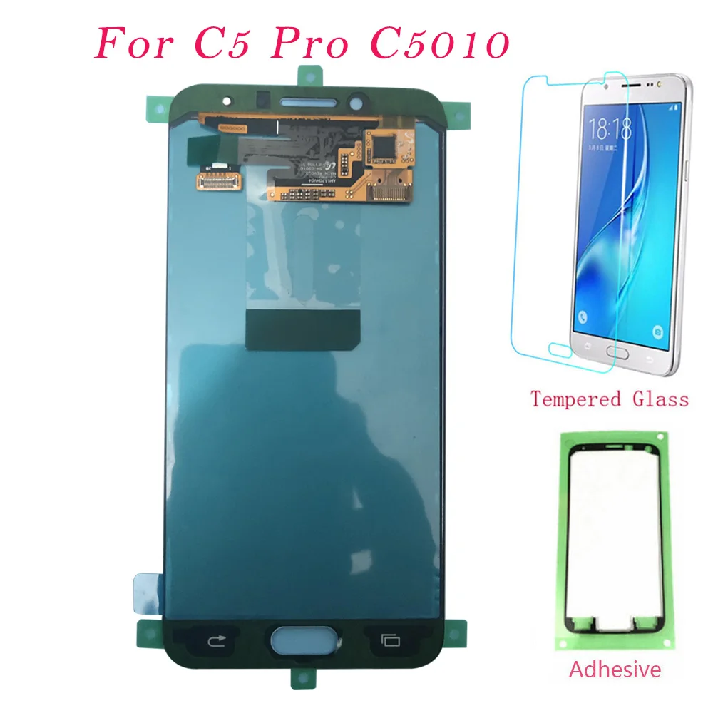 Тест ЖК экран для Samsung Galaxy C5 Pro C5010 сенсорный дигитайзер дисплей рамка 2017