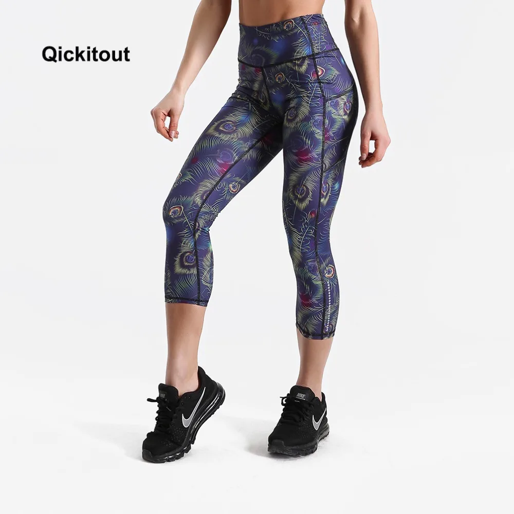 Женские укороченные Леггинсы broek met одежда для фитнеса джеггинсы с принтом