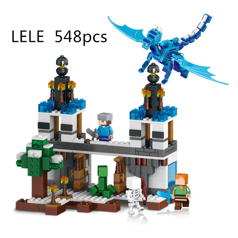 

LELE My World Minecraft The Sky Dragon Model action anime figures Building Blocks Bricks fun Toys For Children compatible Lepin