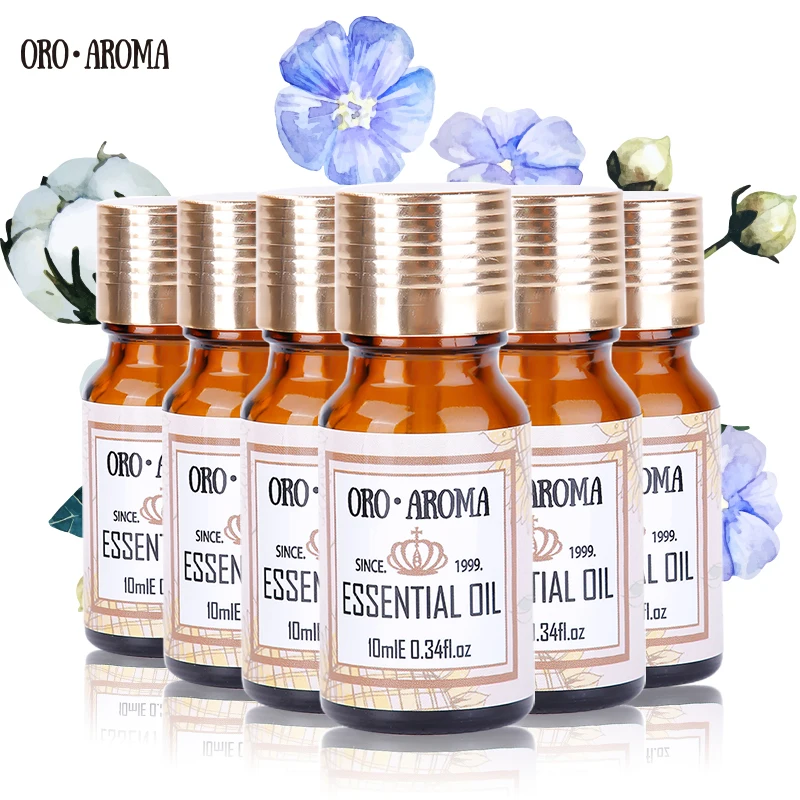 Oroaroma Musk Peppermint Verbena Grapefruit Ambergris Ginseng Essential Oils Pack For Aromatherapy Spa Bath 10ml*6