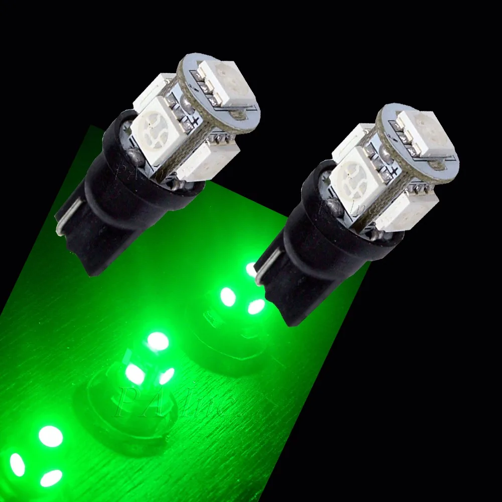 

PA LED 6PCS x T10 194 5SMD 5050 LED For Auto Car Sidelight Tail Light Lamp Bulbs Green 12V
