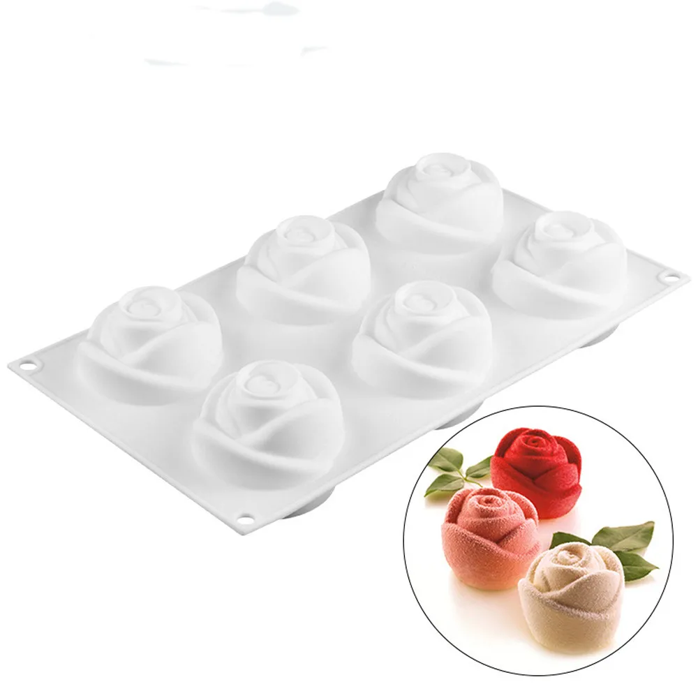 

2019 New Cake Mould Elegant And Geerous Silicone 3D Rose Flower Mousse Cake Chocolate Mold Mould