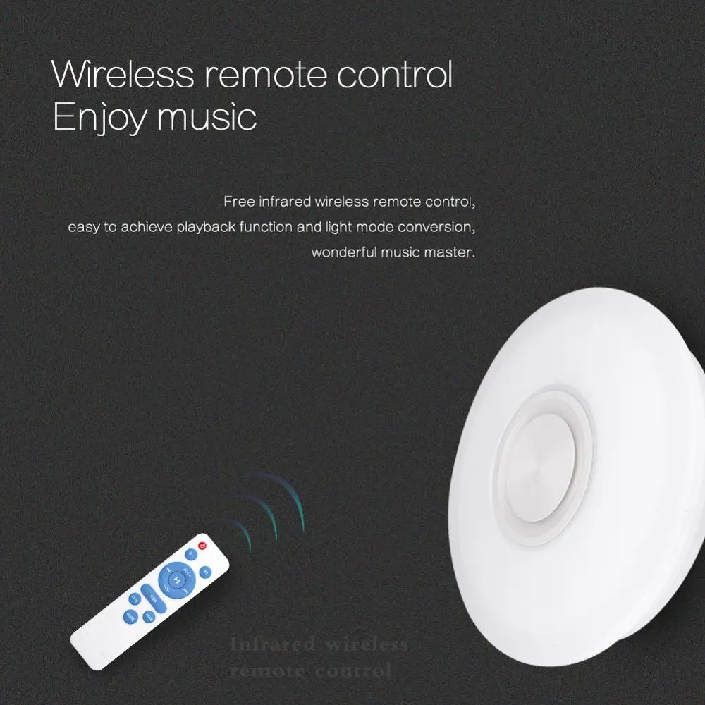 RGB Mordern LED Ceiling Light Dimmable 220V APP Remote Control Bluetooth & Music Speaker Colorful b - 33025880472