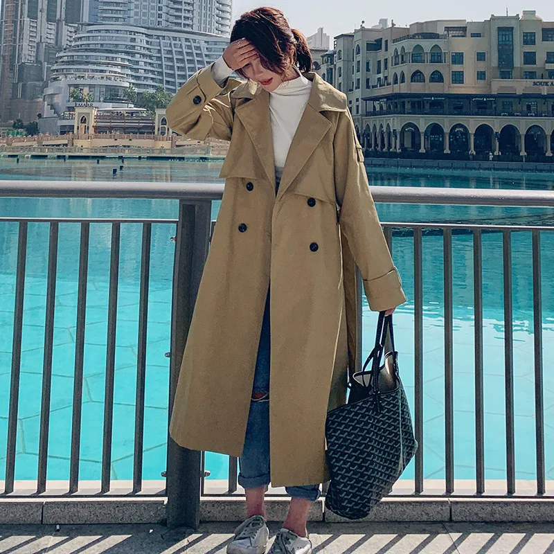 

[EWQ] 2019 Autumn Winter New England Style Long-sleeved High Quality Fashion Casual Women Jacket Loose Windbreaker Coat QK03504