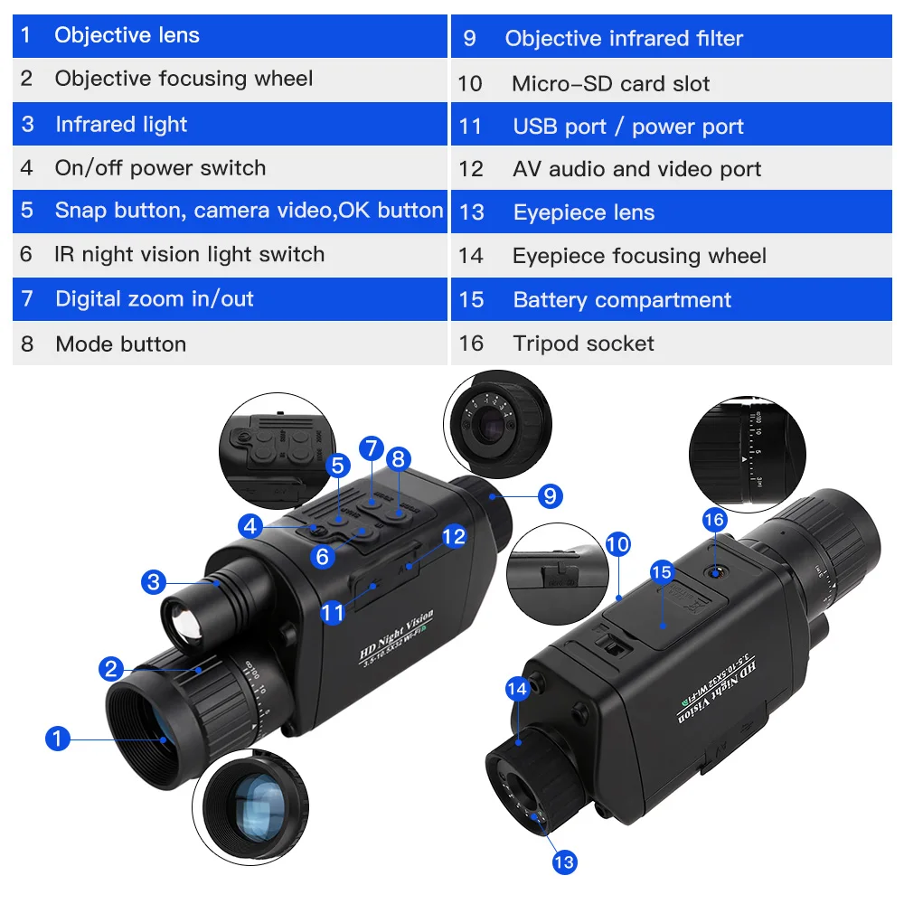 Охота ночного видения 3,5-10,5x32 wifi цифровой Монокуляр телескоп инфракрасная камера ночного видения военный тактический телескоп
