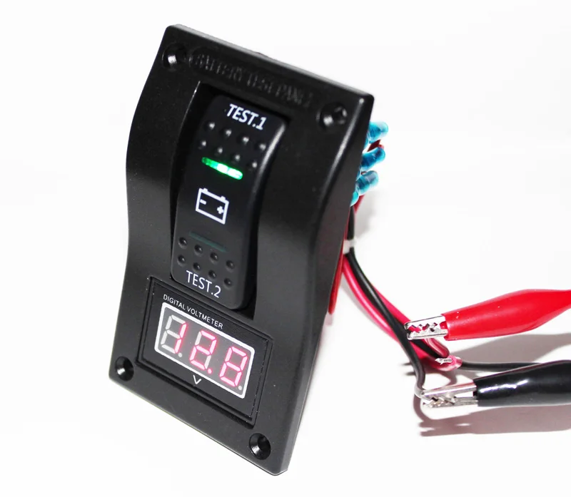 VOLTMETER BATTERY TEST PANEL ROCKER SWITCH DPDT/ON OFF ON 5 30V DC