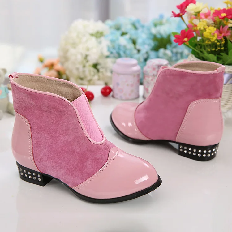 

WENDYWU 2017 Korean winter boots girls girls slip breathable children shoes boots side zipper boots