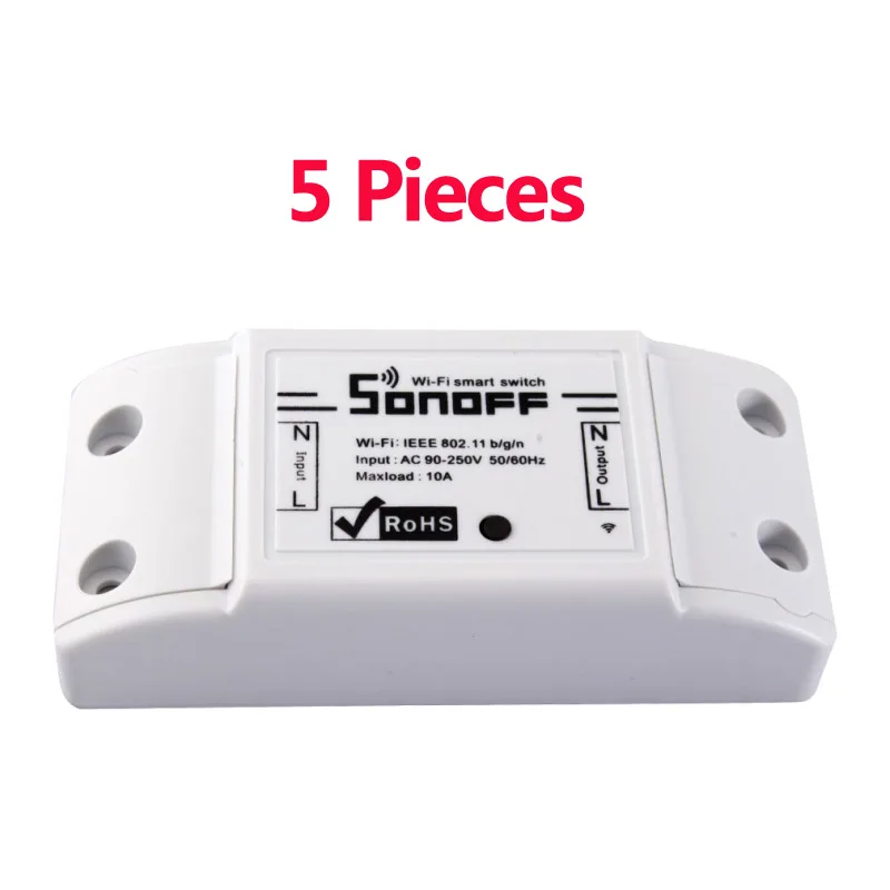 

5pcs Sonoff DC 220v Remote Control Wifi Switch Smart Home automation/ Intelligent Center for APP Controls