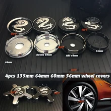 4pcs/lot 135mm 64mm 56mm 60mm Chinese dragon Car Wheel Hub Caps Logo Centre Cover Car Styling For Bmw Fiat toyota kia Tire