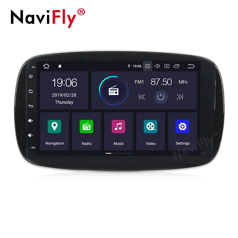 NaviFly IPS DSP 4G Android9.0 Car Multimedia playerGPS autoradio for Mercedes/Benz Smart Fortwo 2016 2017 2018 car Radio audio