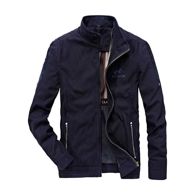 

Big Size Jackets for Men Casual Jacket Stand Collar Military Style Male Windbreader Business Leisure Clothing OUTWEAR Coat