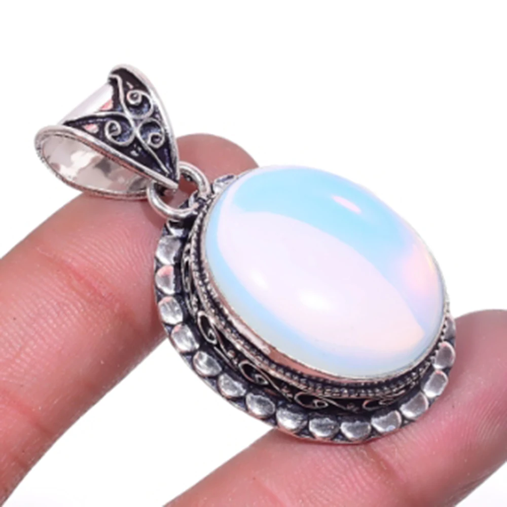 

Fire Opal Pendant Silver Overlay over Copper, USA Size 43mm , P6488