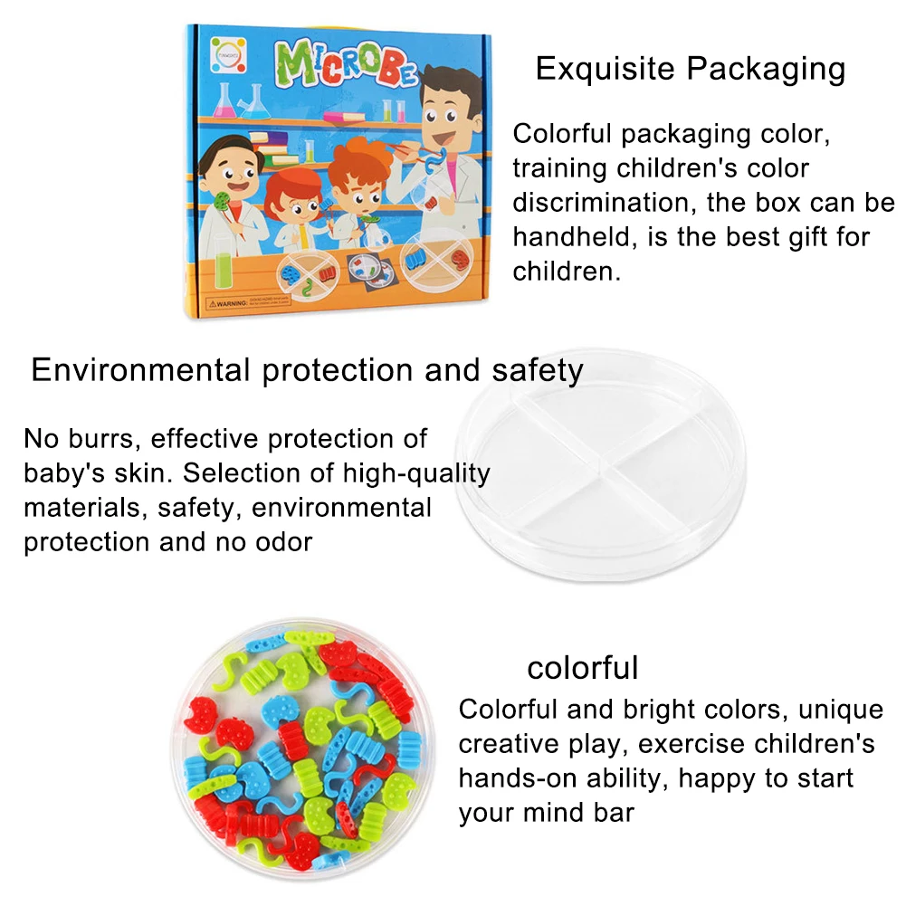  Kids Pretend Play Science Microbes Lab Experiment Education Toy Teaching Aids set - 33060303379