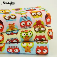 Booksew 3 шт микс хлопчатобумажной ткани мультфильм Twill Сова Стиль лоскутное шитье инструментом для куклы жира четверти лоскутное 20x25 см подушка длинными рукавами одежда для малышей