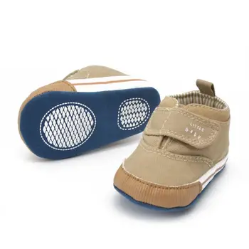 

New Baby Boys Cotton Ankle Canvas High Crib Shoes Kid Sneaker Boots M2