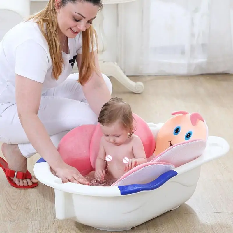 Портативная подушка для купания младенцев Коврик Мультфильм Детская ванна коврик для ванной Детская безопасность для купания