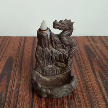 

Chinese Ceramic Dragon Incense Burner Quemador De Incienso Vintage Animal Smoke Waterfall Incense Holder Porcelain Home Decor