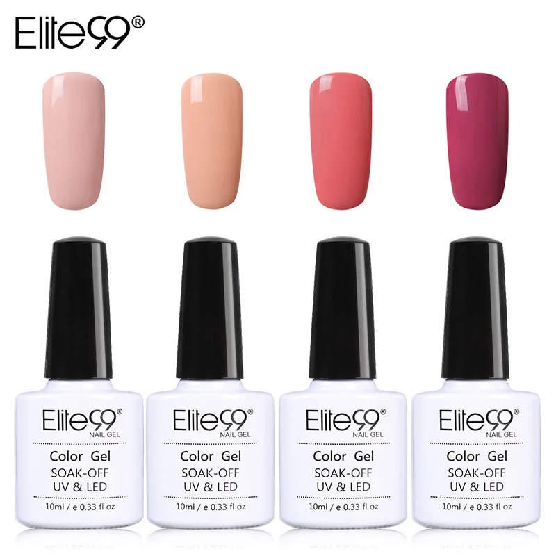 Elite99 4 шт./компл. 10 мл, нюдовый Цвет серии Гель-лак для ногтей Nail Art био-Гели Soak Off Гель-лак, Длительное Действие, арт Полировочный Гель для маникюра