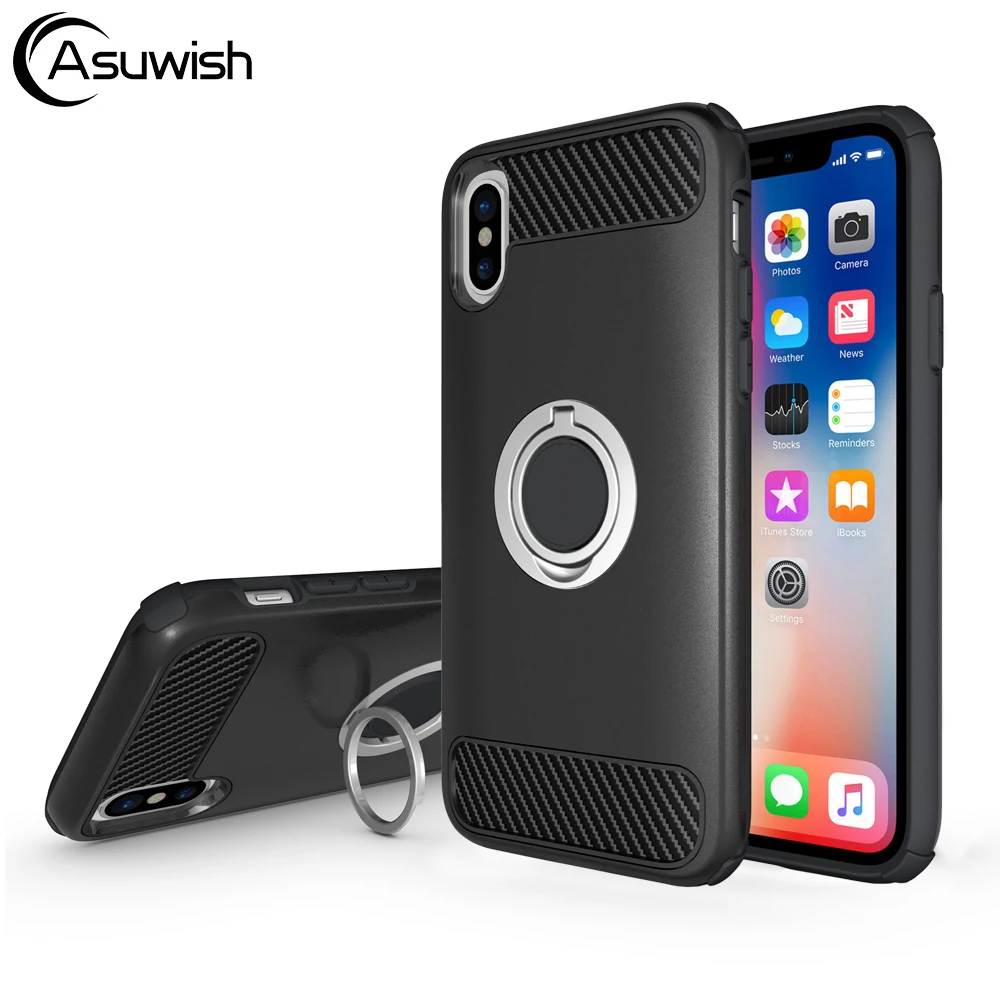 Magnetic Ring Holder Armor Case For iPhone XS Max X 10 XR 8 7 6 6S Plus 8plus 7plus XSMax iPhone8 iPhone7 Shockproof Hard Cover |