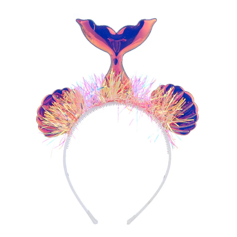 Mermaid children's headband birthday holiday gift Halloween party little girl princess tiara hair accessories cartoon jewelry - Цвет: A103-06