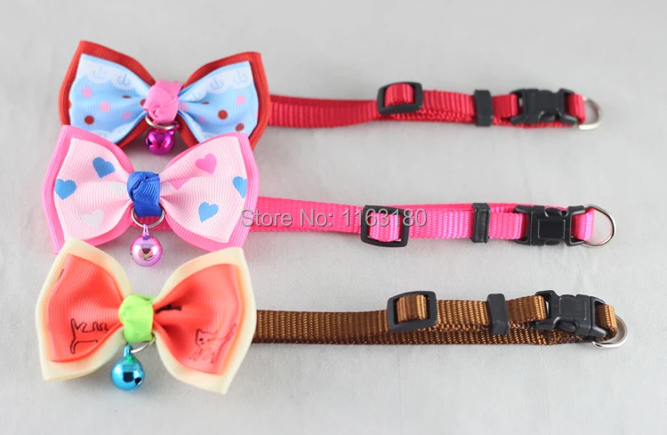 12 pcs/lot NEW POLYESTER DOG PUPPY CAT BOW TIE NECKTIE CUTE BOWKNOT PET COLLARS WITH BELLS | Дом и сад