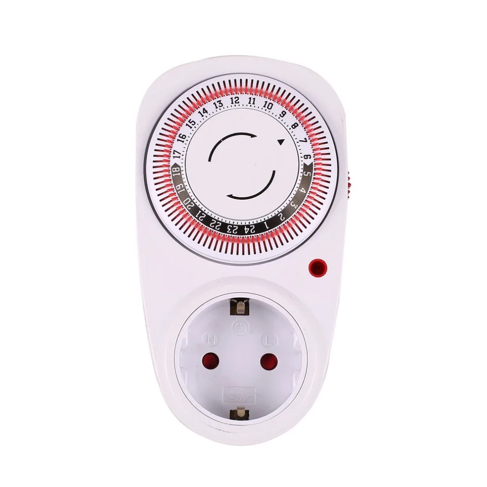 

24 Hours Plug in Mechanical Grounded Programmable Timer Switch Smart Countdown Switch Socket Indoor Auto Power off