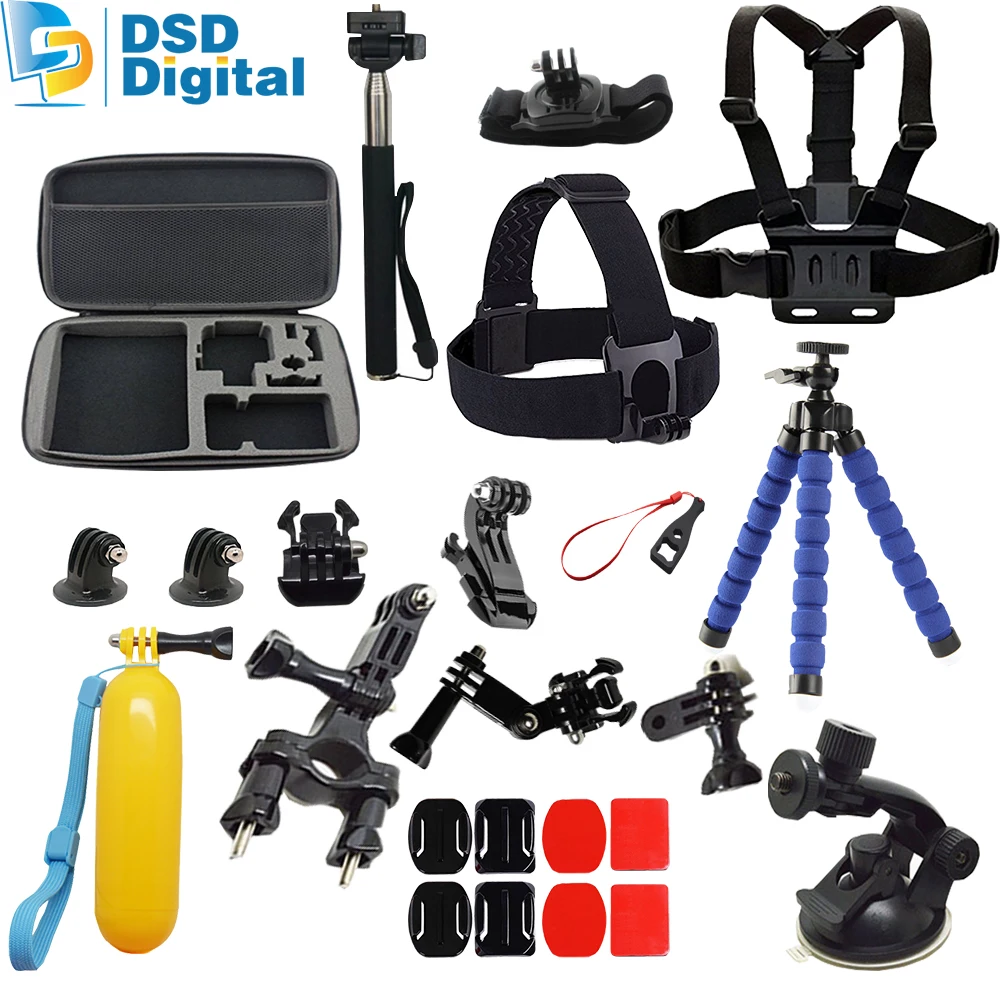 SAQN for Gopro Accessories Case Monopod Tripod Float Bobber Chest head
